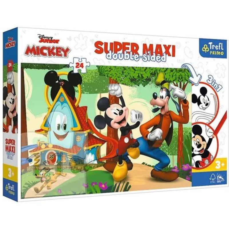 Trefl - Puzzle Super Maxi Double-Sided, Funhouse And Friends 24 Pcs 41012