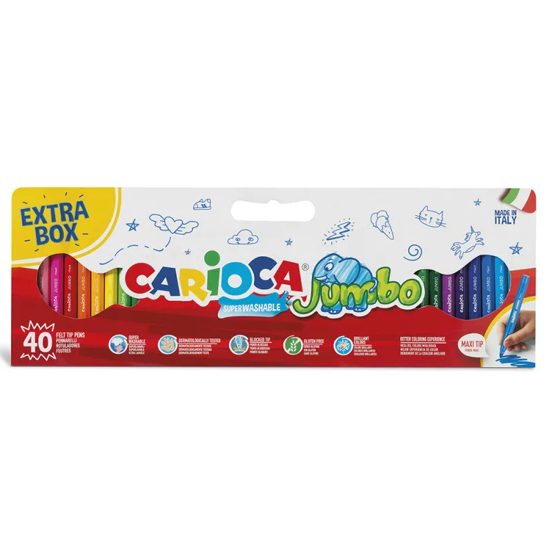 Carioca - Μαρκαδόροι Maxi Jumbo 40 Τμχ 41258