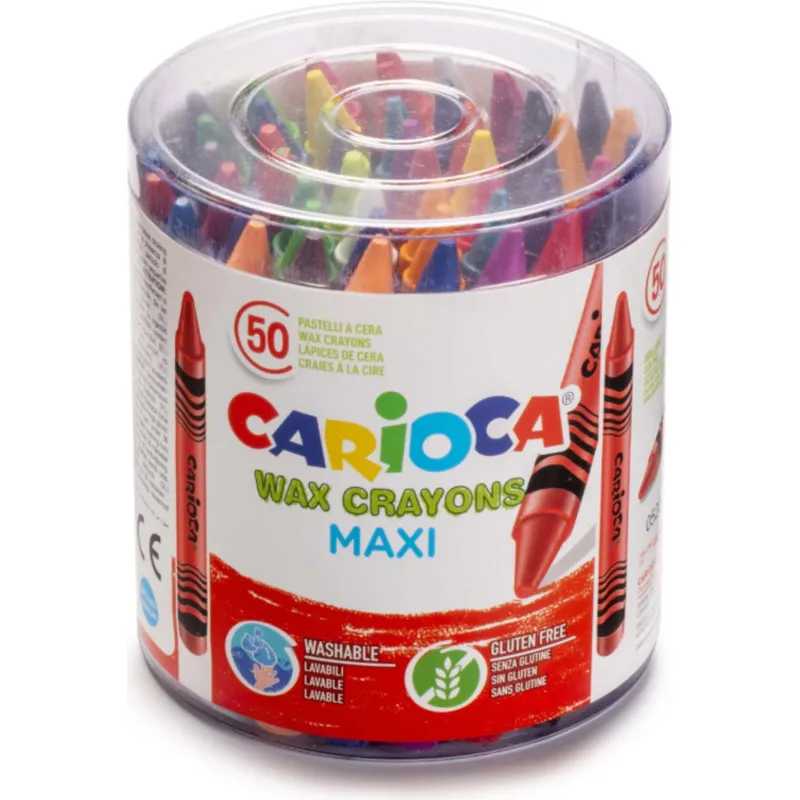 Carioca - Wax Maxi Tube Κηρομπογιές Σετ 50 Τμχ 42388