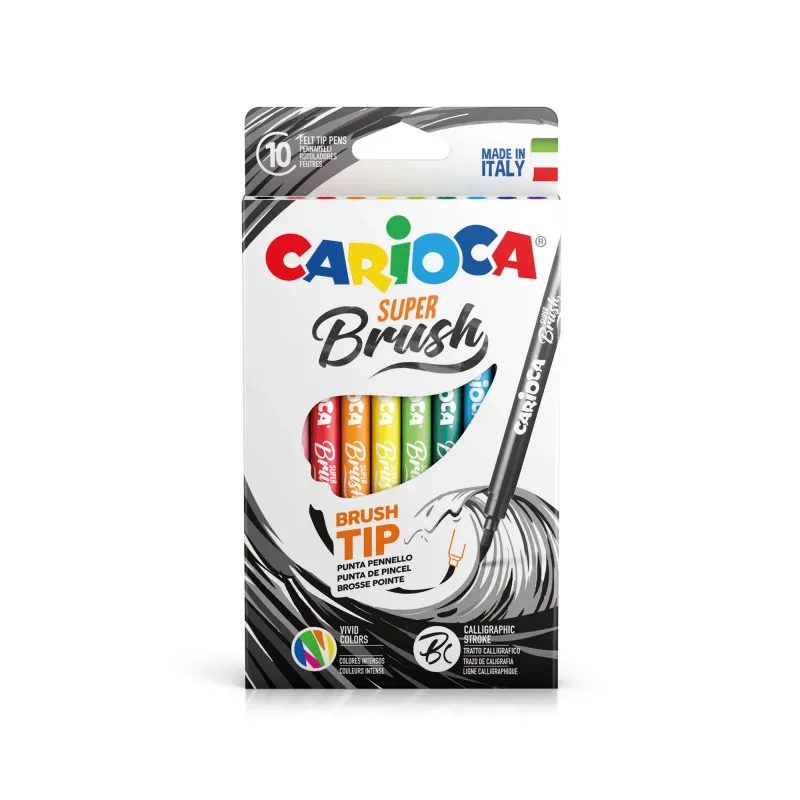Carioca - Μαρκαδόροι Super Brush 10 Χρώματα 42937