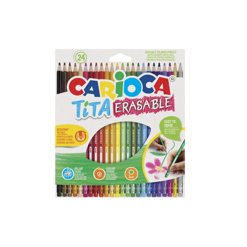 Carioca - Ξυλομπογιές Tita Erasable Σετ 24 Τμχ 42938