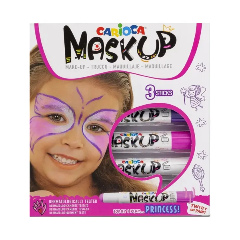 Carioca – Χρώματα Προσώπου Mask Up Princess (Μωβ-Ροζ-Λευκό) 43049