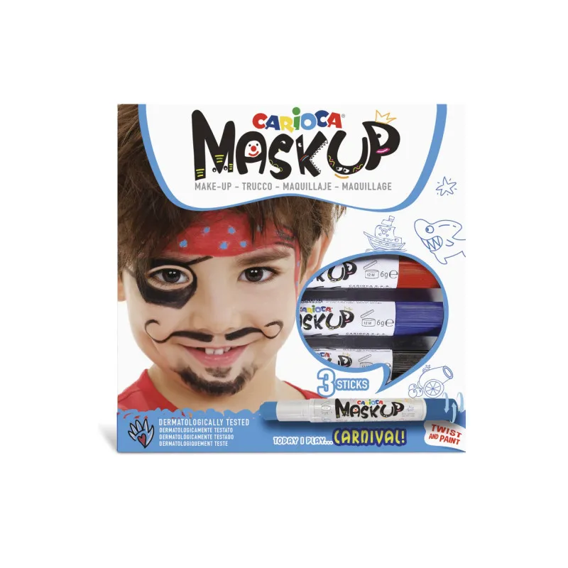 Carioca – Χρώματα Προσώπου Mask Up Carnival (Μαύρο-Μπλε-Κόκκινο) 43050