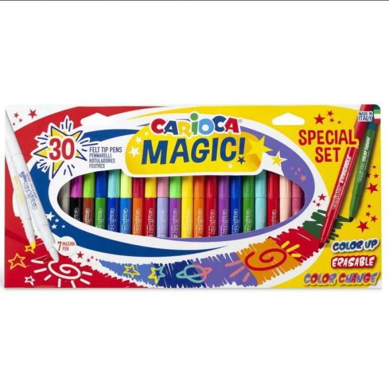 Carioca - Μαρκαδόροι Ζωγραφικής Magic Color Up & Erasable & Color Change 30 Τμχ 43183