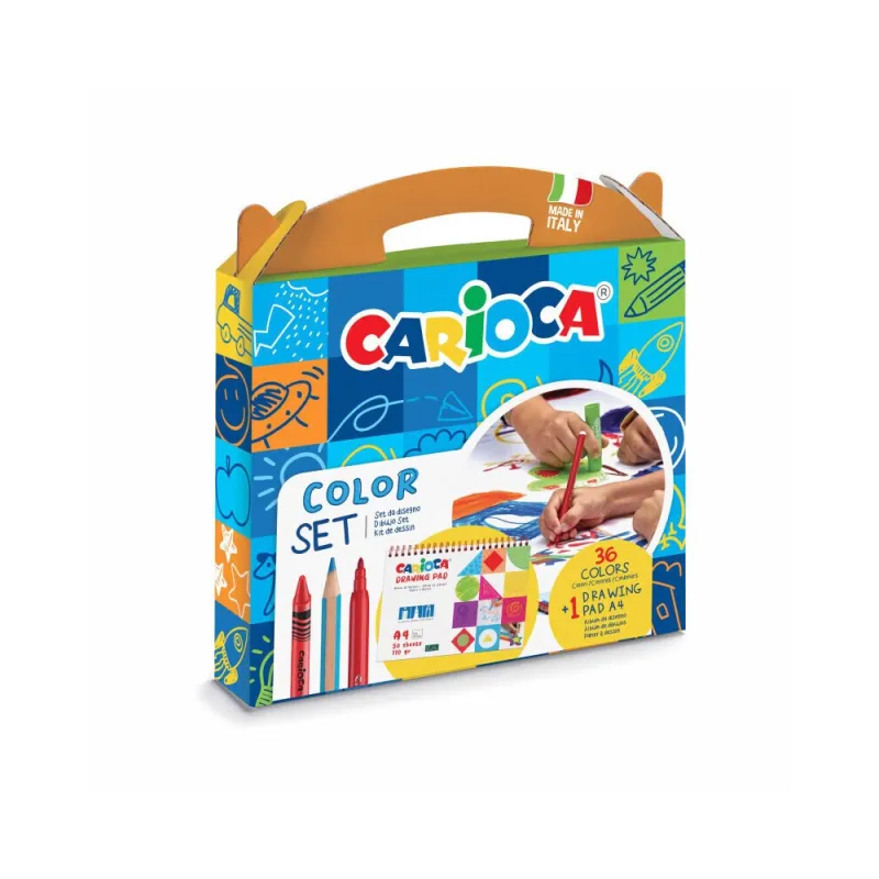 Carioca - Σετ Ζωγραφικής Σε Χάρτινο Βαλιτσάκι 37 Τμχ 43295