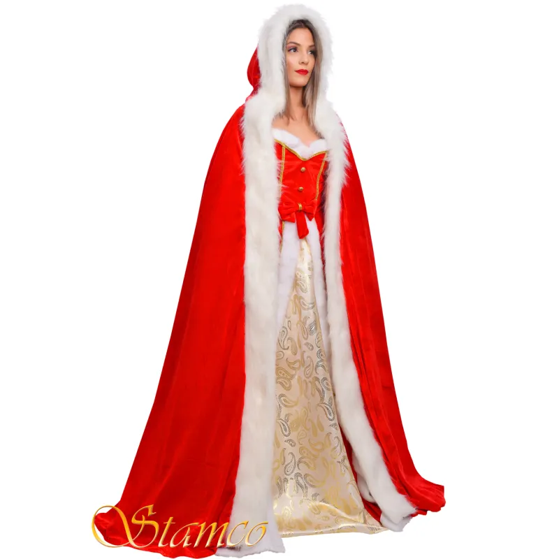 Stamco - Κοστούμι Χριστουγεννιάτικη Κάπα Βελούδο 441164