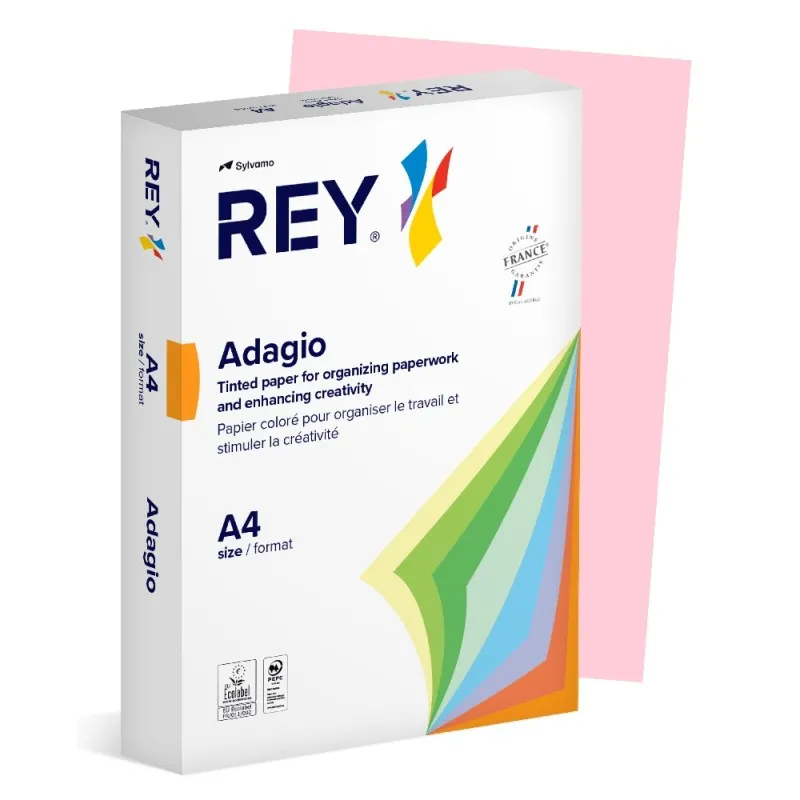 Sylvamo - Χαρτί Εκτύπωσης Rey Adagio, Pink A4 80gr 500 Φύλλα (1 Δεσμίδα) 45366