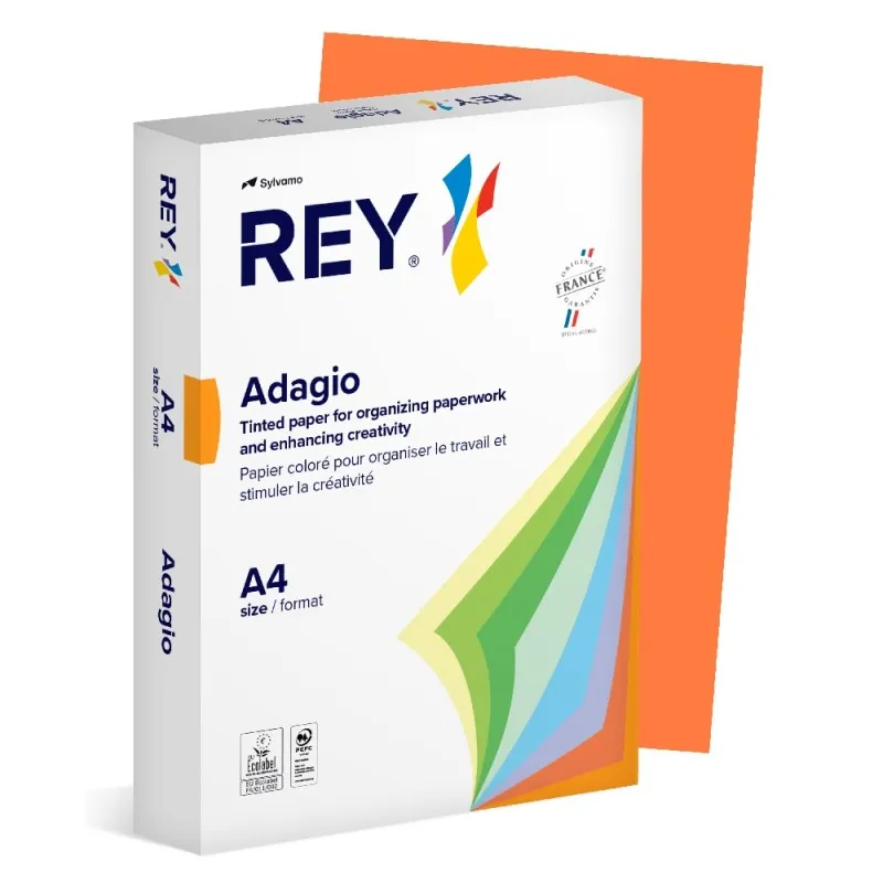 Sylvamo - Χαρτί Εκτύπωσης Rey Adagio, Orange A4 160gr 250 Φύλλα (1 Δεσμίδα) 45384