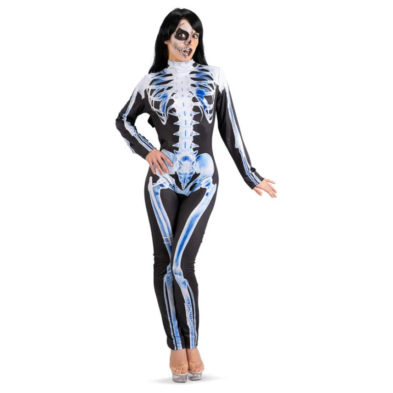Carnival Toys – Αποκριάτικη Στολή, Ολόσωμη Φόρμα Σκελετός Γυναικεία Με Διπλή Εκτύπωση Μπρος Πίσω 82182
