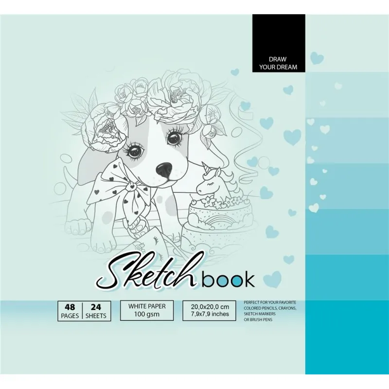 Company Fresh - Sketchbook, Sky Blue 20x20 cm 8342-21408