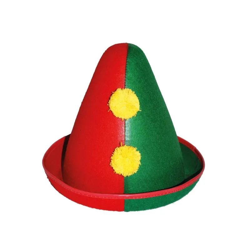 Funny Fashion - Καπέλο Κώνος Clown Κόκκινο Πράσινο 23cm 55167