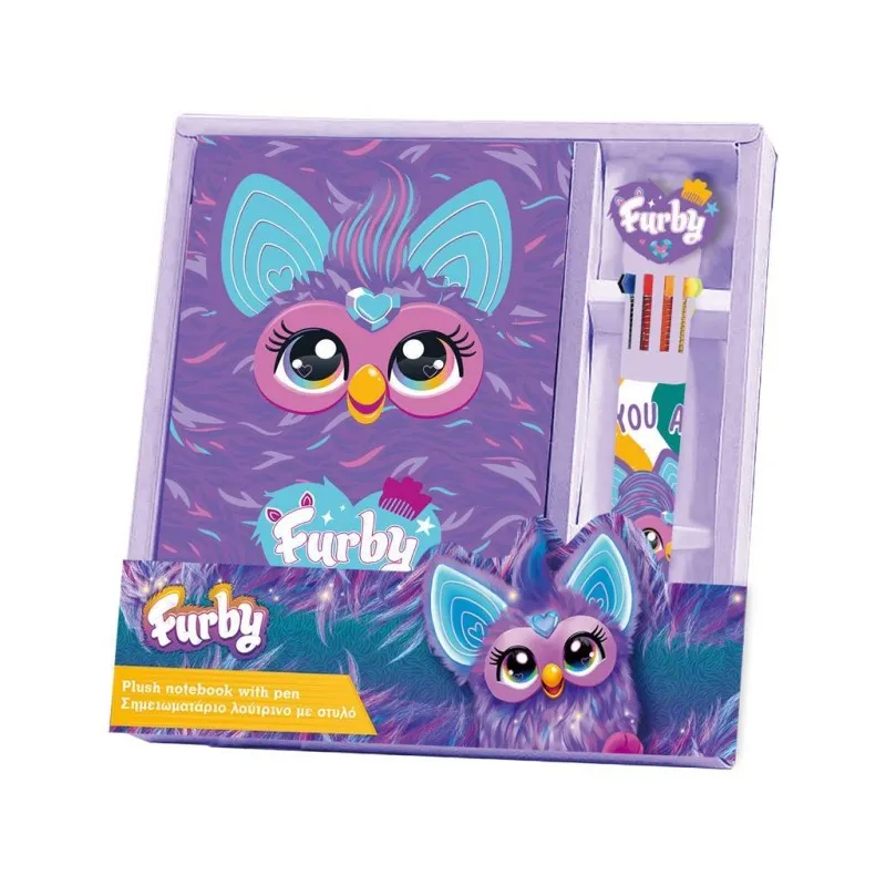 Diakakis - Σημειωματάριο Λούτρινο Με Στυλό Σετ, Furby 484503