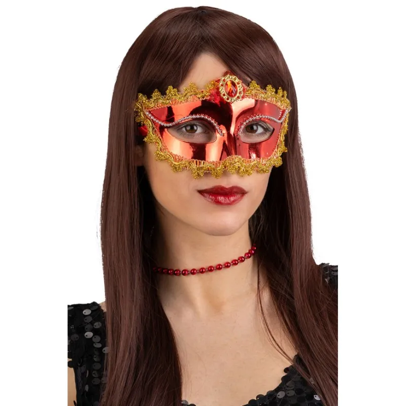 Carnival Toys - Μάσκα Ματιών Κόκκινη Με Διακοσμητική Πέτρα 00135