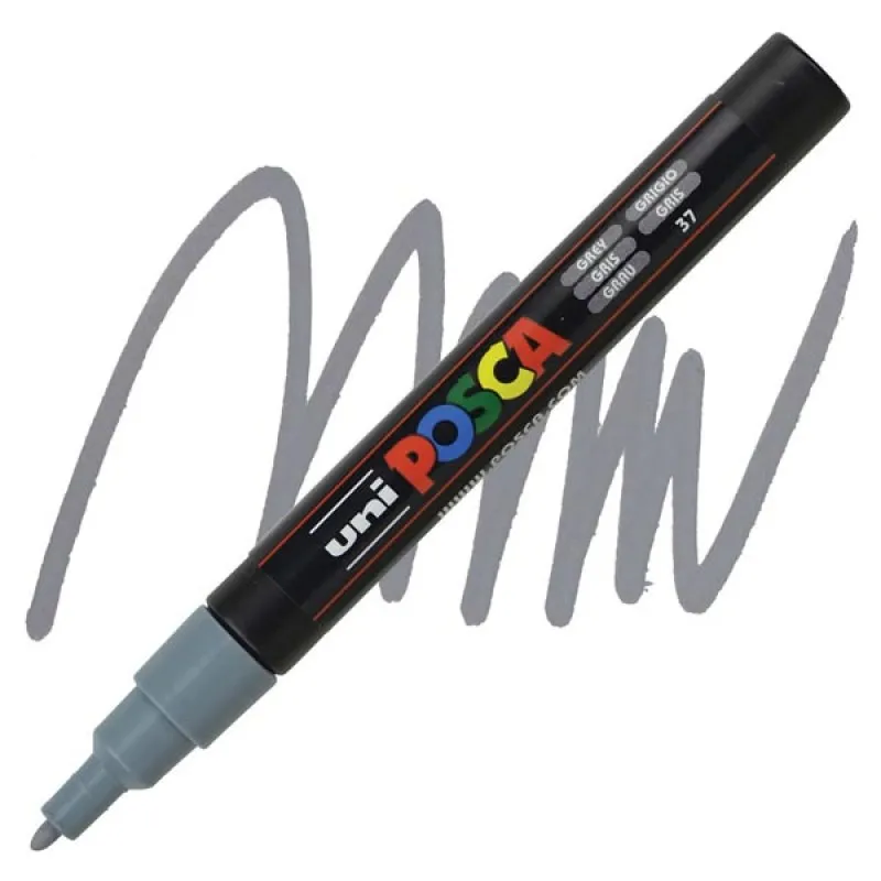 Uniball - Μαρκαδοράκι Posca PC-3M 0.9-1.3 mm, Grey (37) 891590