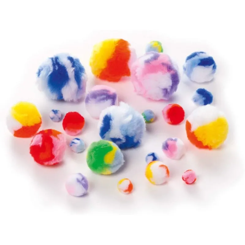 Folia - Πομ-Πομς Χειροτεχνίας, Rainbow 100 Τεμ 10-50mm 50177