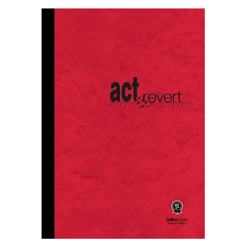 Salko Paper - Τετράδιο Κολλητό Act & Revert Flex Book, 21x29 cm, 64 Φύλλα Ριγέ, Κόκκινο 5037