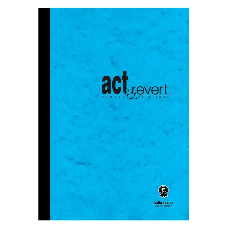 Salko Paper - Τετράδιο Κολλητό Act & Revert Flex Book, 21x29 cm, 64 Φύλλα Ριγέ, Γαλάζιο 5037
