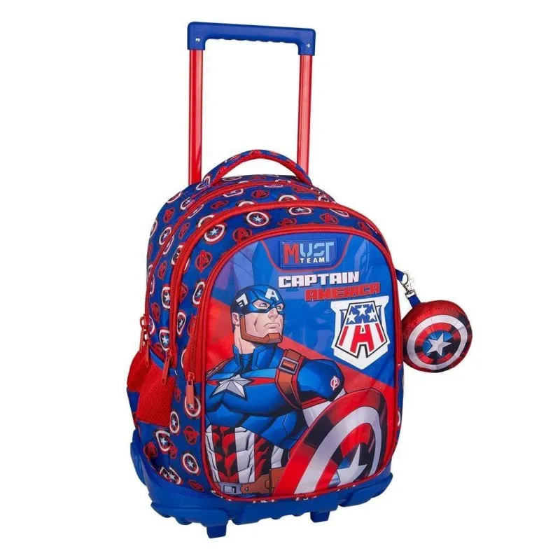 Diakakis - Σακίδιο Τρόλεϊ Δημοτικού Must 3 Θήκες, Captain America 506311