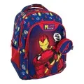 Diakakis - Τσάντα Πλάτης Δημοτικού Must 3 Θήκες, Avengers, Iron Man Blue 506365