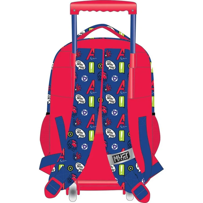 Diakakis - Σακίδιο Τρόλεϊ Δημοτικού Must 3 Θήκες, Iron Man, Blue 506377