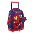 Diakakis - Σακίδιο Τρόλεϊ Δημοτικού Must 3 Θήκες, Avengers, Iron Man Blue 506377