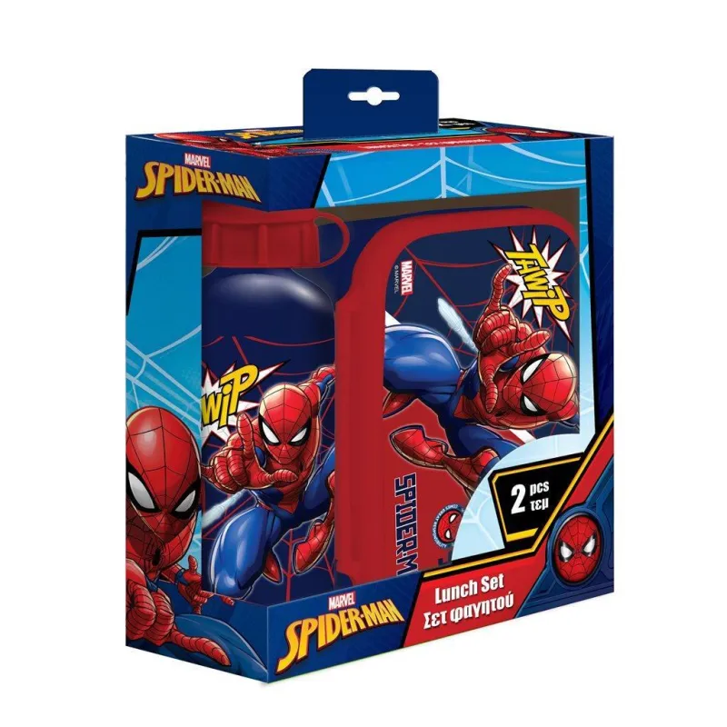 Diakakis - Σετ Φαγητοδοχείο Και Παγούρι Πλαστικό, Spiderman 508538