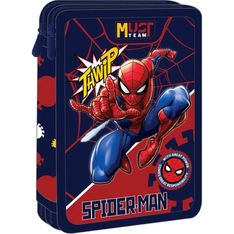 Diakakis - Κασετίνα Διπλή Γεμάτη Must, Spiderman Thwip 508559