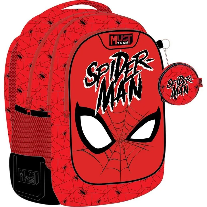 Diakakis - Τσάντα Πλάτης Δημοτικού Must 3 Θήκες, Spider-Man, Web 508746