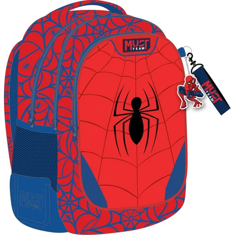 Diakakis - Τσάντα Πλάτης Δημοτικού Must 3 Θήκες, Spider-Man, Red 508747