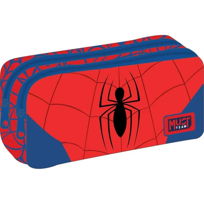 Diakakis - Κασετίνα Βαρελάκι 2 Φερμουάρ, Spider-Man, Red 508814