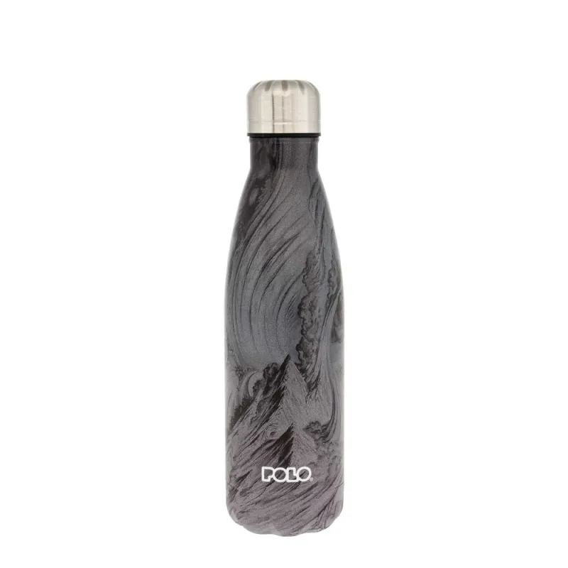 Polo - Παγούρι Ανοξείδωτο Θερμός , Shapes Μαύρο/Γκρι 500ml 9-49-004-8341
