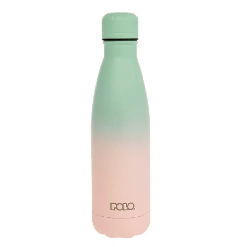 Polo - Παγούρι Ανοξείδωτο Θερμός , Degrade Ροζ-Σιέλ 500ml 9-49-004-8391