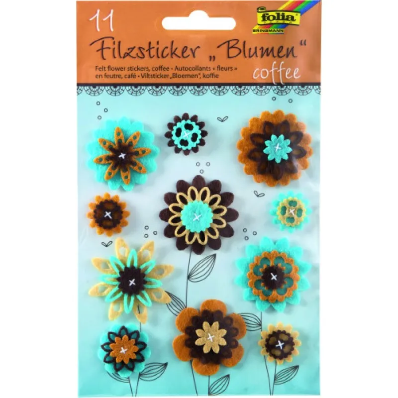 Folia - Αυτοκόλλητα Τσόχινα Διακοσμητικά, Λουλούδια 11 Τεμαχίων 5275