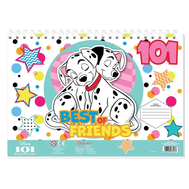 Diakakis - Μπλοκ Ζωγραφικής 101 Dalmatians 40Φ 23x33cm 564482
