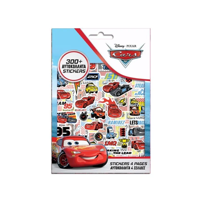 Diakakis - Αυτοκόλλητα Disney Cars, Μπλοκ 300 Τμχ 564544
