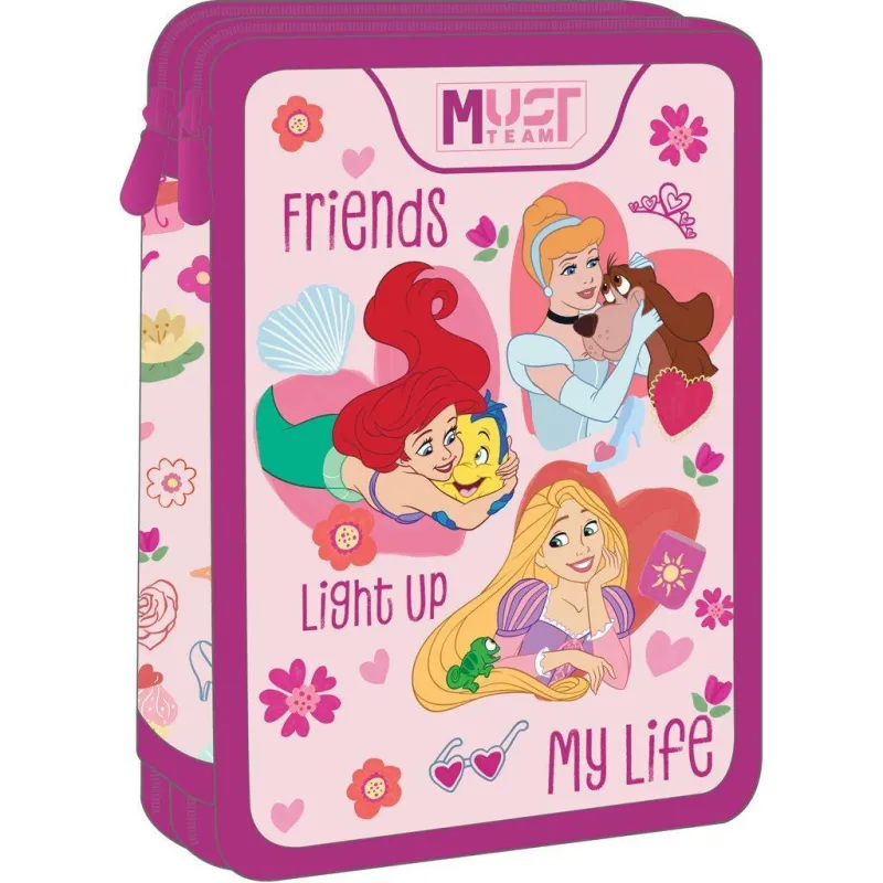 Diakakis - Κασετίνα Διπλή Γεμάτη Must, Princess Friends Light Up My Life 565015