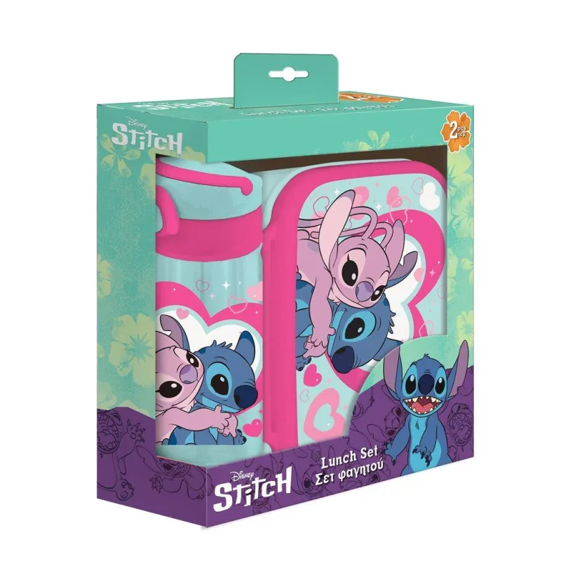 Diakakis - Σετ Φαγητοδοχείο Και Παγούρι Πλαστικό, Lilo Stitch 565109