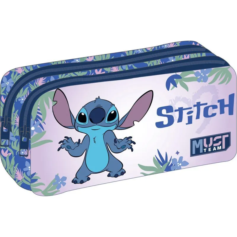 Diakakis - Κασετίνα Βαρελάκι 2 Φερμουάρ Must, Lilo & Stitch 565162
