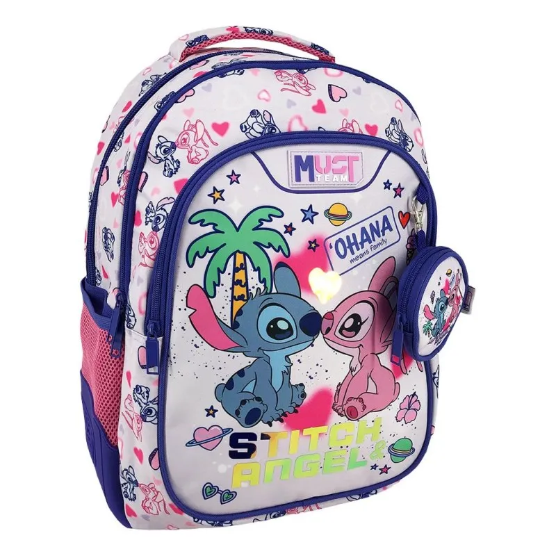 Diakakis – Τσάντα Πλάτης Δημοτικού Must 3 Θήκες, Disney Stitch, Angel Ohana 565773