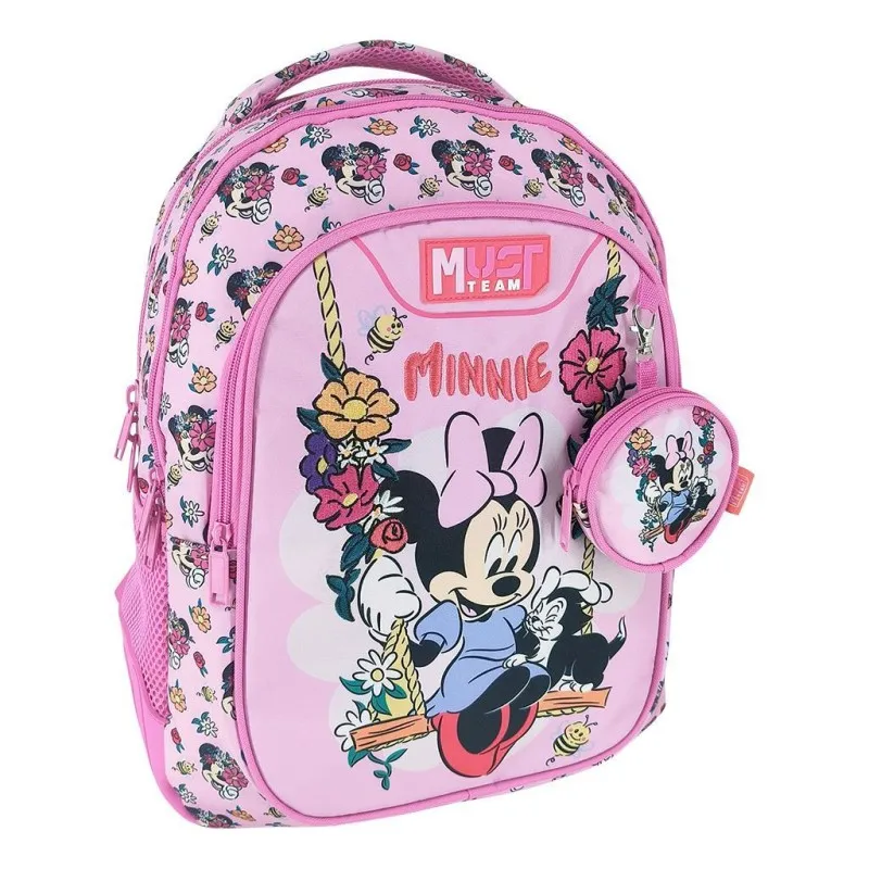 Diakakis - Τσάντα Πλάτης Δημοτικού Must 3 Θήκες, Disney Minnie Mouse, Flowers 565792