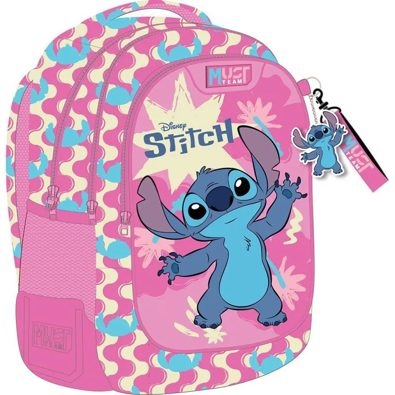 Diakakis - Τσάντα Πλάτης Δημοτικού Must 3 Θήκες, Stitch, Pink 565794