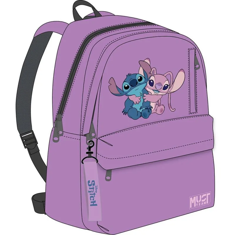 Diakakis – Τσάντα Πλάτης Must 2 Θήκες, Monochrome Classic, Μωβ Ανοιχτό Με Λιλά, Stitch & Angel 565908