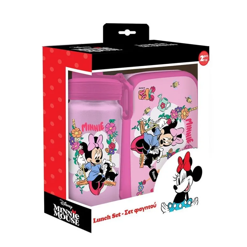 Diakakis - Σετ Φαγητοδοχείο PP 800ml Και Παγούρι Αλουμινίου 500ml, Minnie 565919