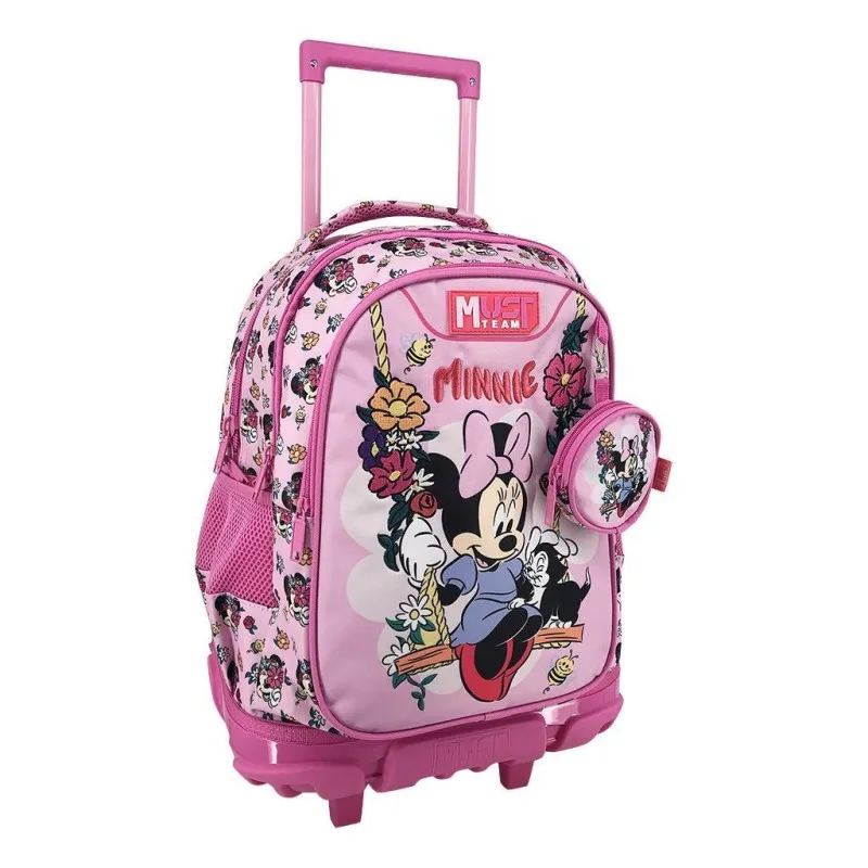 Diakakis - Σακίδιο Τρόλεϊ Δημοτικού Must 3 Θήκες, Disney Minnie Mouse, Flowers 565975