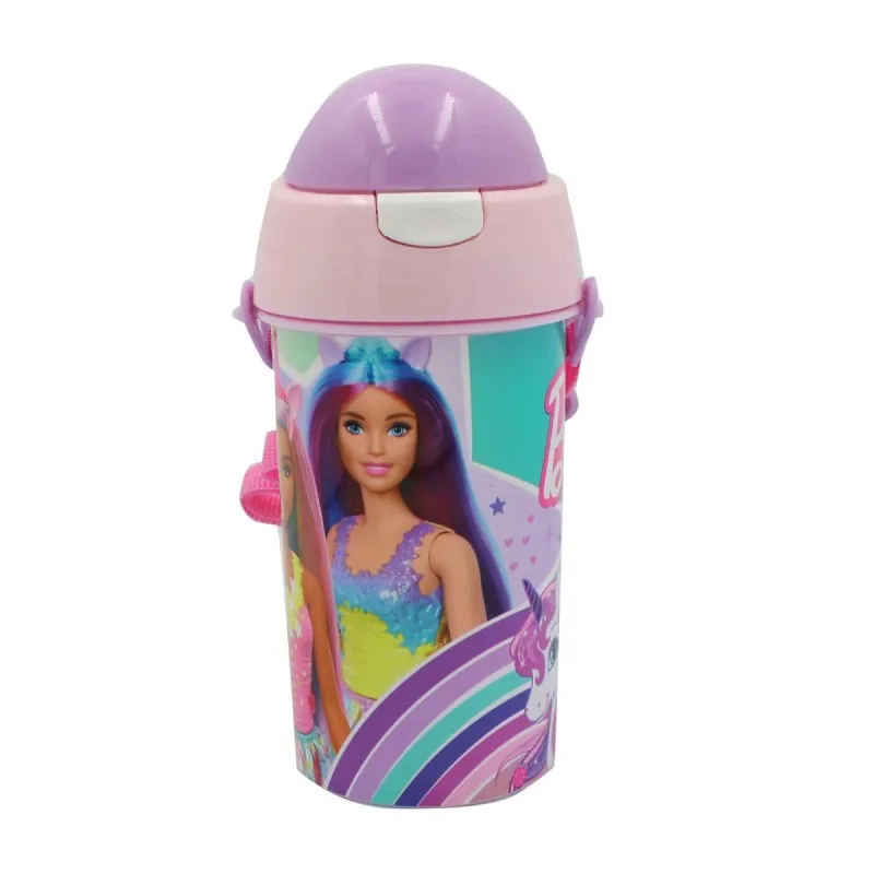 Gim - Παγούρι Πλαστικό Με Καλαμάκι, Barbie 500ml 571-20209