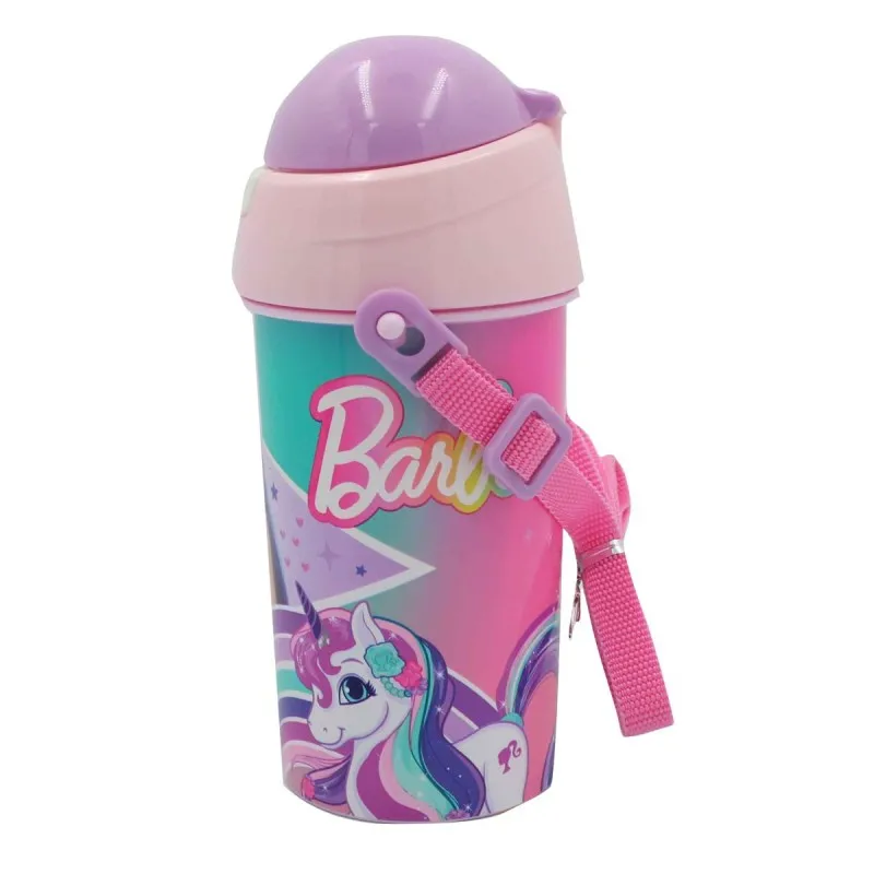Gim - Παγούρι Πλαστικό Με Καλαμάκι, Barbie 500ml 571-20209
