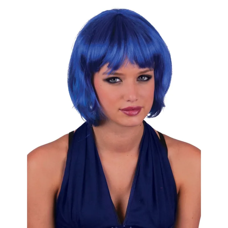 Funny Fashion - Περούκα Καρέ Κοντή Με Αφέλειες Μπλε 57320