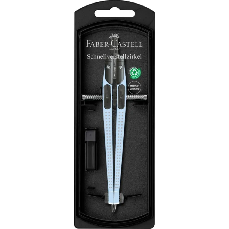 Faber Castell – Διαβήτης Με Μηχανισμό Εύκολης Ρύθμισης Compass Sky Blue 574474