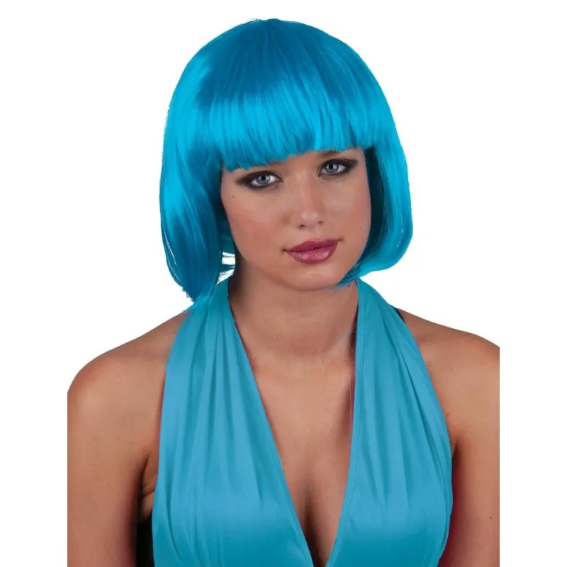 Funny Fashion - Περούκα Καρέ Κοντή Με Αφέλειες Τυρκουάζ 57500