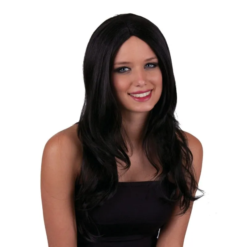 Funny Fashion - Περούκα Μαύρη Μακριά Με Χωρίστρα 57635